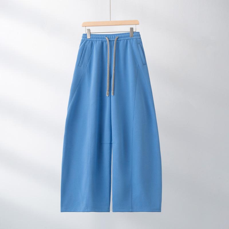 Women Curved Wide Leg Sweatpants Loose Straight Casual Pants Autumn Winter Slimming