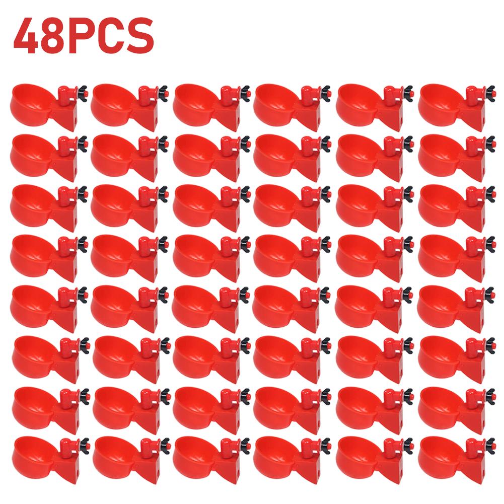 6-48pcs Chicken Duck Drinking Cup Automatic Drinker Chicken Feeder Drinking Fountain Practical Convenient Tools Feeding Supplies