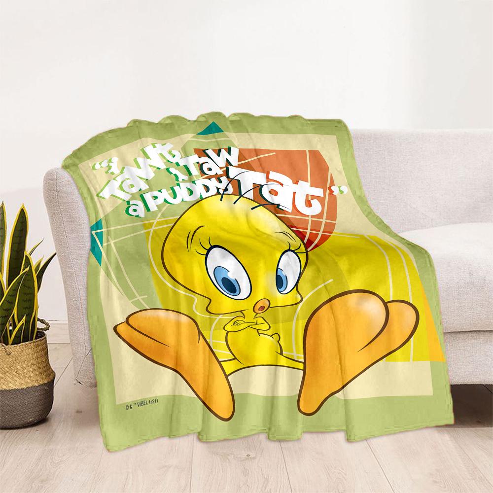 Tweety Bird Flowers Background Blankets are suitable for living rooms,making them an ideal choice for outdoor travel and gifts.