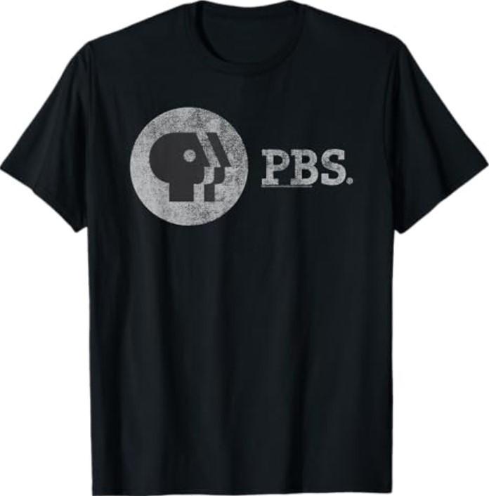 Футболка PBS с состаренным логотипом Public Broadcasting Service S