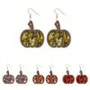 Pumpkin Eyecatching Colorful Earrings Wooden Festive Jewelry For Fall Celebrations