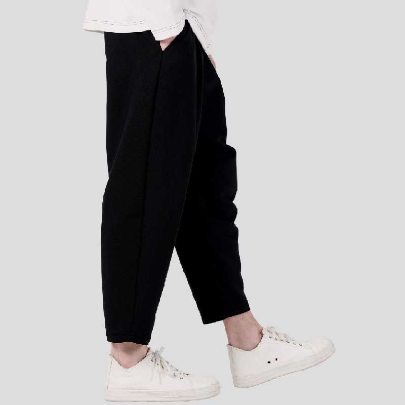 CUSTOMUS Men'S Single-Pleat Baggy Fit Elastic Waist Pants Cxs25Fwpta03 Bla