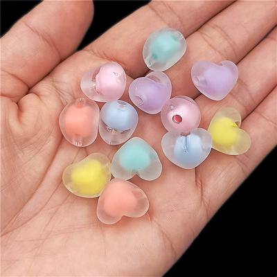 Küpe İşaretleme Akrilik Moda El Yapımı DIY Malzeme Bilezik Takı Kolye Çekirdek Şeftali Kalp Boncuk 10 adet Mat