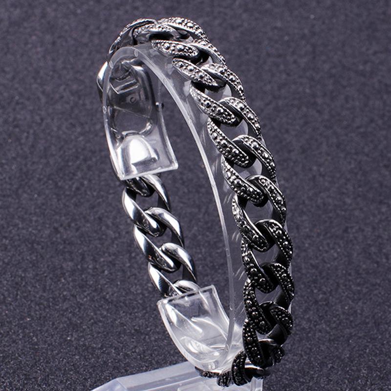 Brățară cubaneză din oțel inoxidabil 316L, 12 mm lățime, lanț cubanez, pentru bărbați, vintage, brățări pentru bărbați, bijuterii Viking, brățară, cadouri de ziua de naștere pentru iubitul