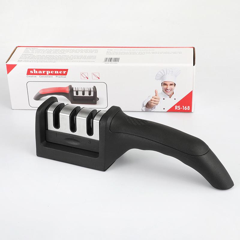 4-Stage Household Knife Sharpener: Ceramic & Diamond Wheel