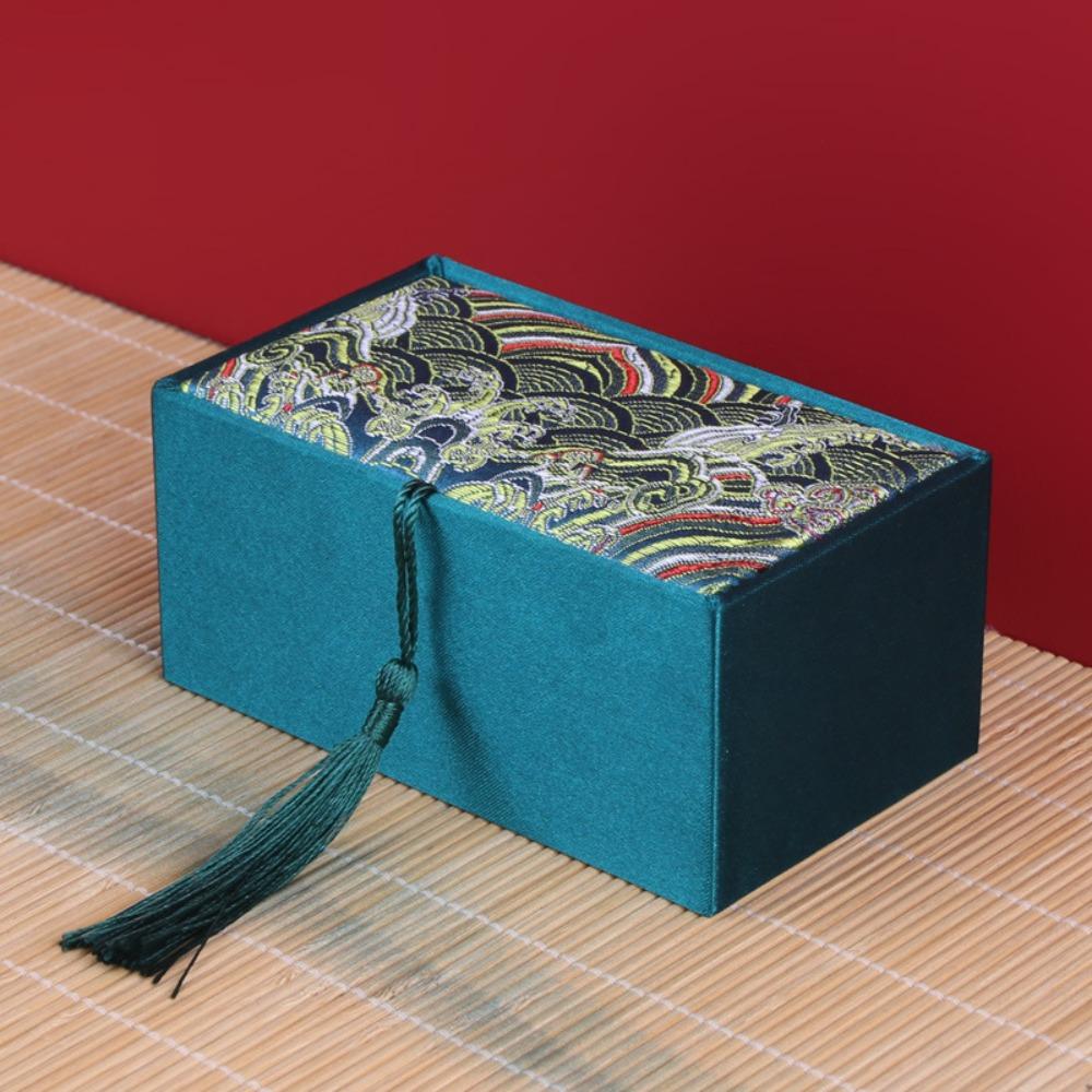 High-End Silk Jewelry Box with Tassels Bracelet Box  For Wedding Travel Souvenir Gifts