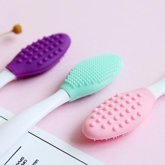 8Pcs Silicone Lip Scrub Brush for Men Women Double Sided Exfoliator Cleaning Brush Lightening Dark Lips Exfoliator Tool for Dry Chapped Lips