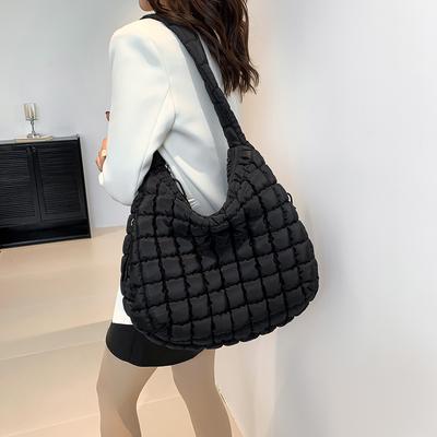 Women Stylish Commuting Bags Large Capacity Quilted Casual Satchel Bag Solid Color Bubbles Crossbody Bag Puffer Shoulder Bags