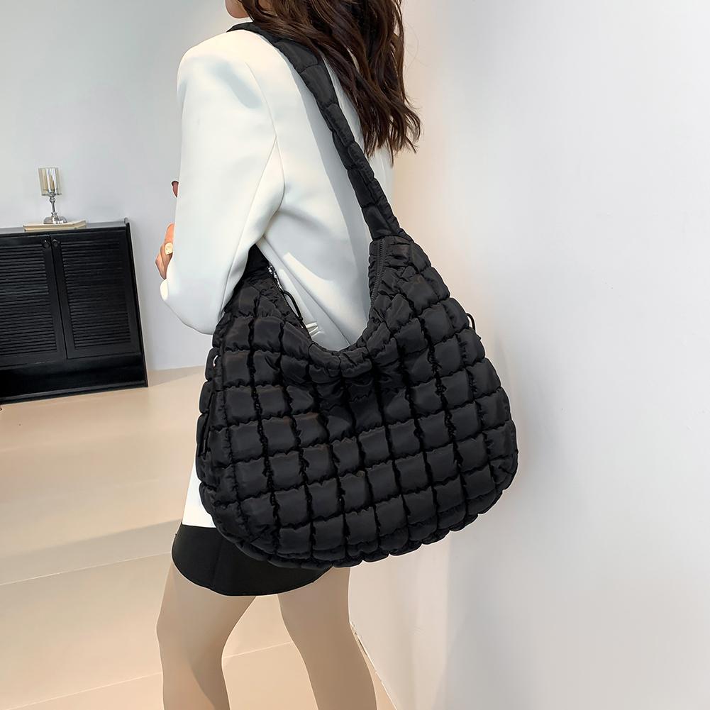 Women Stylish Commuting Bags Large Capacity Quilted Casual Satchel Bag Solid Color Fashion Padded Sling Bag Puffer Shoulder Bags
