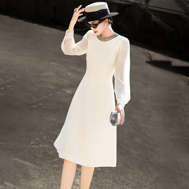 Lanser 2026 Spring French Beaded A-Line Dress L