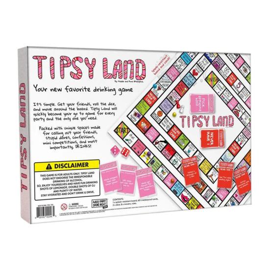 Drikkebrettspill Voksne Morsomt interaktivt festdrikkespill Tipsy Land Drikkespillsett for bursdagsfester Game Night