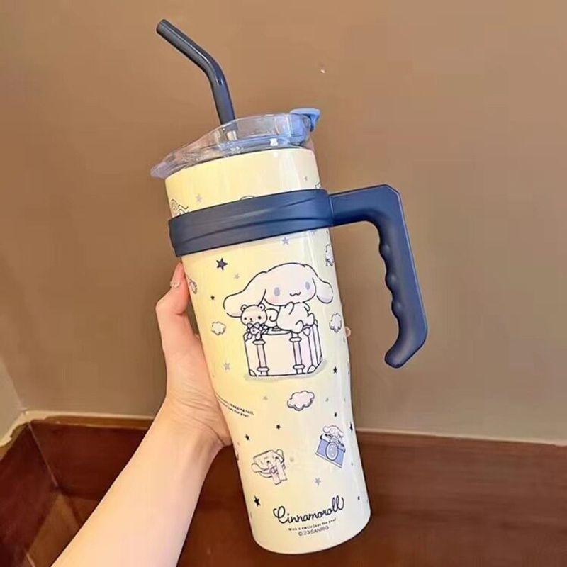 

Sanrio Large-Capacity Insulated Cup, High-Looking Stainless Steel Water Cup with Straw for Children, Boys and Girls, Students Big-Eared Dog-Single Cup