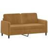 Vidaxl 2-Osobowa Sofa Z Poduszkami, Brązowa, 140 Cm, Aksamit
