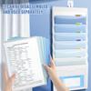 Wall Mounted File Organiser 6 Pocket Expandable Document Case Letter Size Folding Sorting Bag for School Office Supplies
