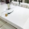Transparent Table Protector Waterproof Tablecloth 0.8mm Thick Plastic Table Cover Protects from Scratches Spills for Dining Table Kitchen Dresser