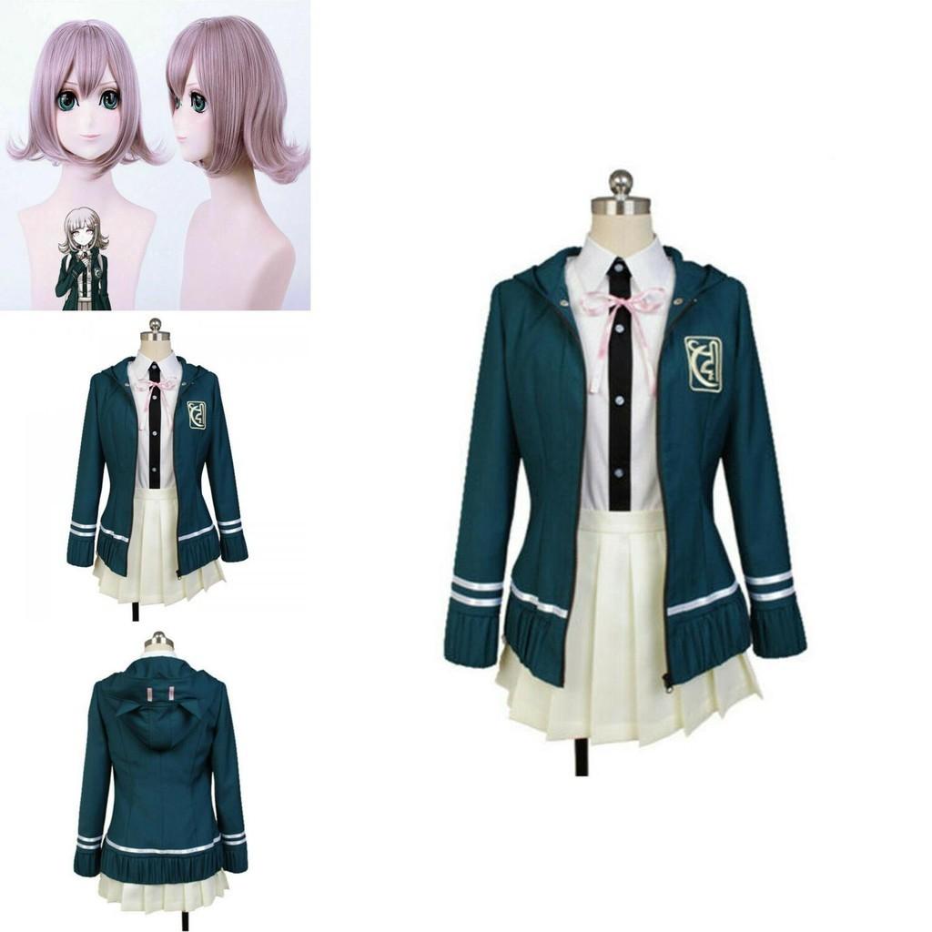 Kostium Cosplay Uniforma Chiaki Nanami z Danganronpy Wykonany z Miękkiego Materiału Dla Komfortu