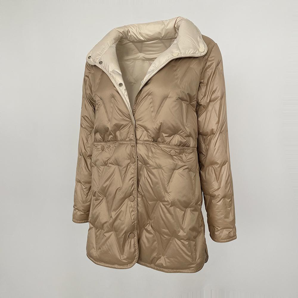 OFTBUY Осень-зима средней длины легкие пуховые пальто женские с воротником-стойкой — фото 6