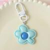 6Pcs Keychain Imitation Leather Texture Flower Shape Keychain Pendant with Alloy Buckle Mobile Phone Bag Hanging Ornament