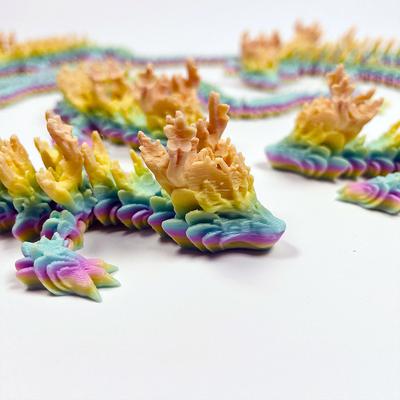 3D Printed Crystal Dragon Articulated Dragon Fidget Toy Cherry Blossom Dragon Home Office Decor Birthday Gift for Boys