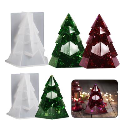 Christmas Tree Silicone Molds Durable Scented Candle Resin Mold Christmas Ornament Mold DIY Light Craft Home Decorations