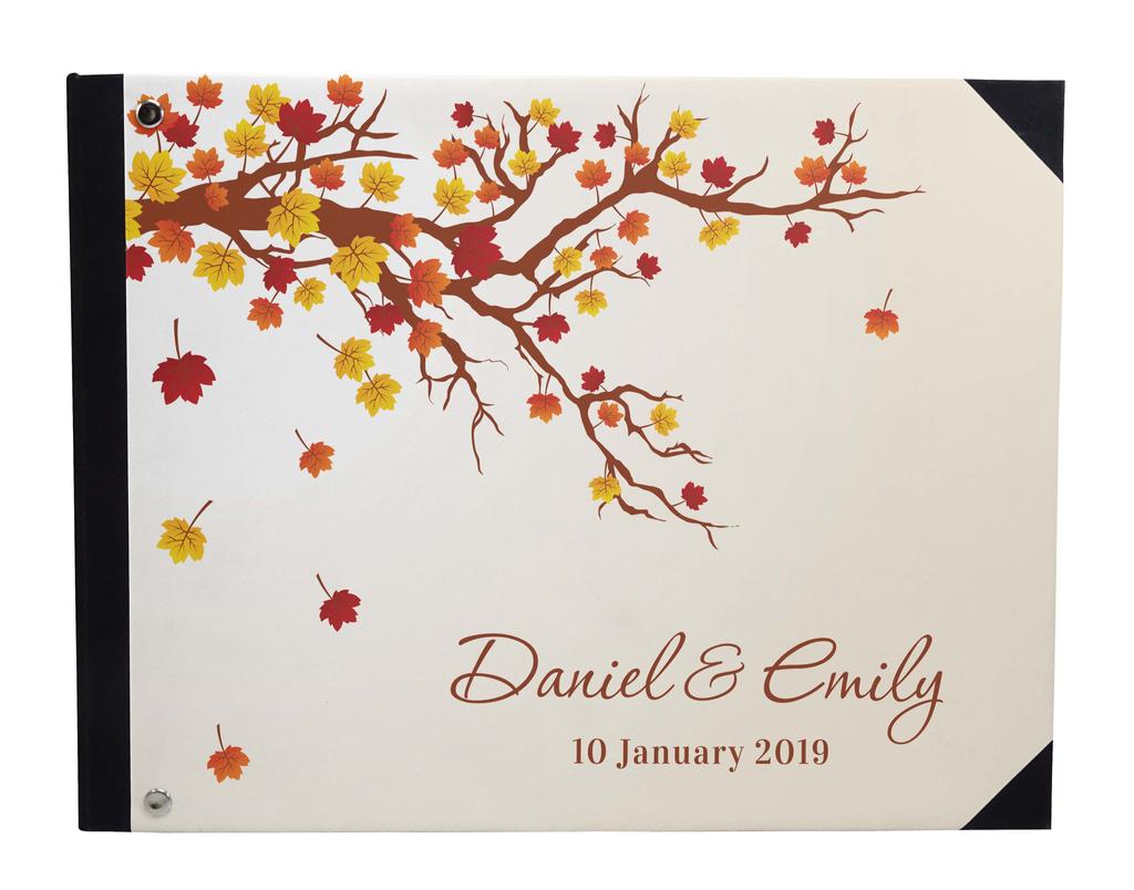 Darling Souvenir Blue Floral & Geometric Hardbound Cover Printed Anniversary Wedding Guestbook Scrap Book-7 X 9