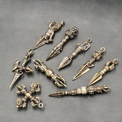 Ciondolo Artigianale Vintage Solido Religioso Pestello Ciondoli di Preghiera Artigianato Tibetano Nepalese Buddista Pestello Vajra Artigianato in Rame