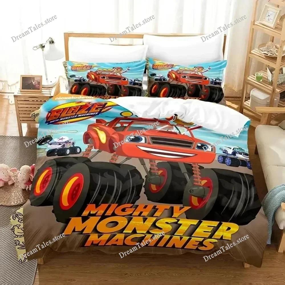 3D Print Duvet Cover Blaze N Monster Pattern Quilt Covers for Children Single Twin Queen King Bedding Set Home Textile