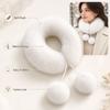 Soft Plush Fur Collar Scarf Pom Pom Tie Fluffy Neck Warmer New Plush Collar Scarf  Winter Outfits