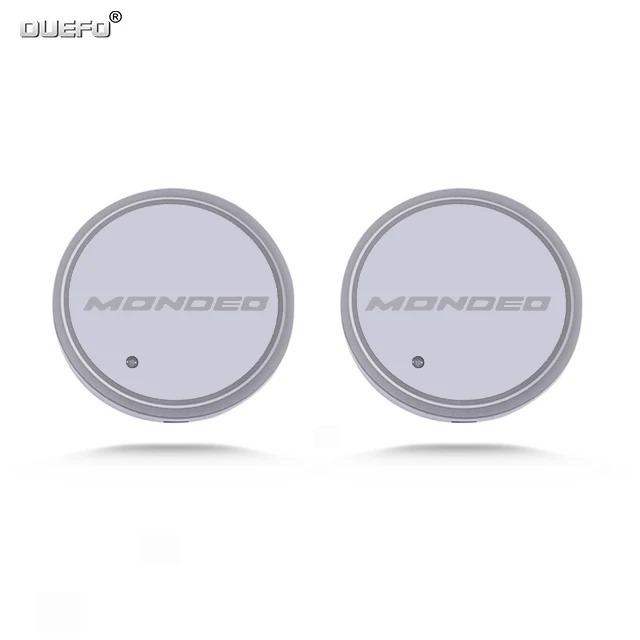 XFVD7 Luminous Car Water Cup Coaster Holder 7 Colorful USB Charging Car Led Atmosphere Light For Ford Mondeo MK5 MK4 MK3