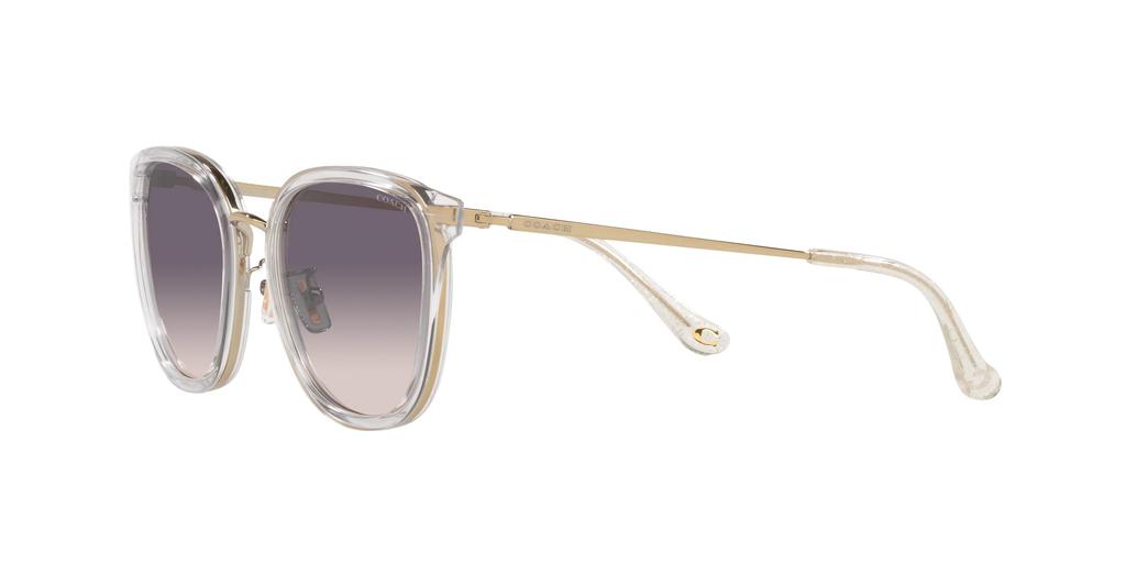 Coach Sonnenbrille Hellgold mit Kristallen und Rosa Dunkelgrau Verlauf Größe 54 HC7135, Gläser,