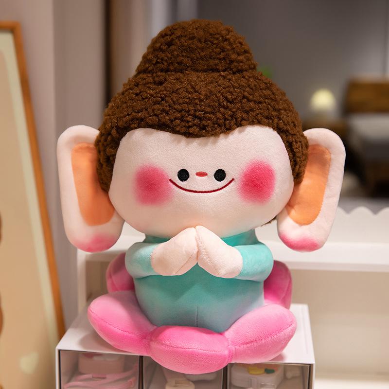 Buddha Little Companion Doll Yungang Grottoes Lotus Buddha Plush Toys Creative Doll Travel Souvenir Children's Gift
