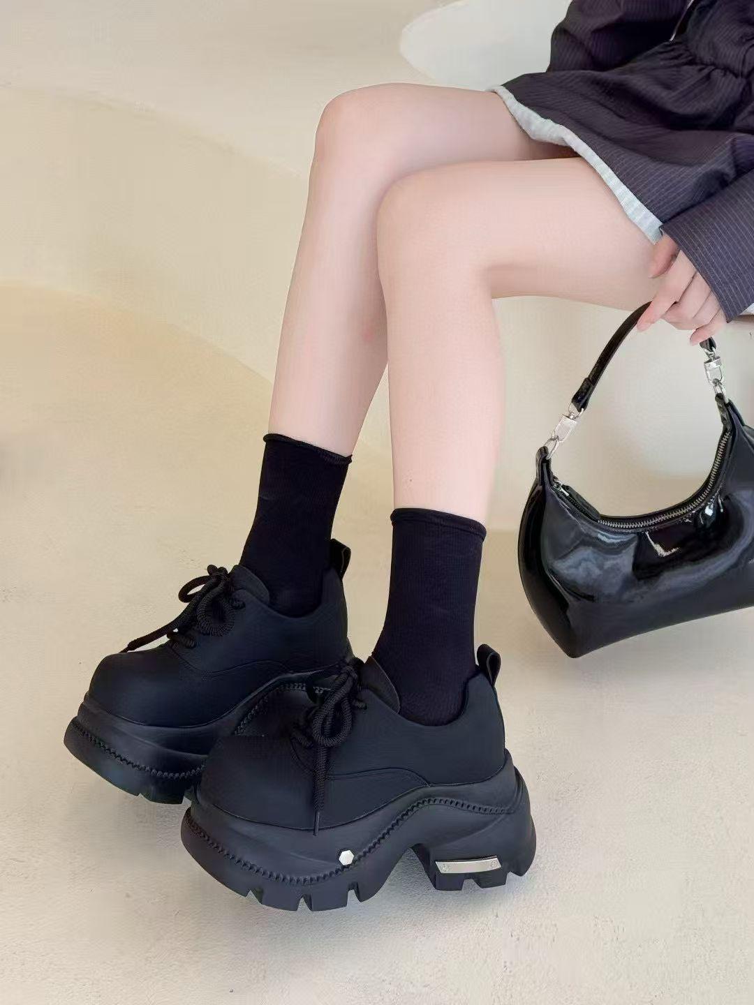 

Женские туфли дерби на толстой подошве в стиле ретро - Осень 2025, Британский панк-стиль 35 чёрный