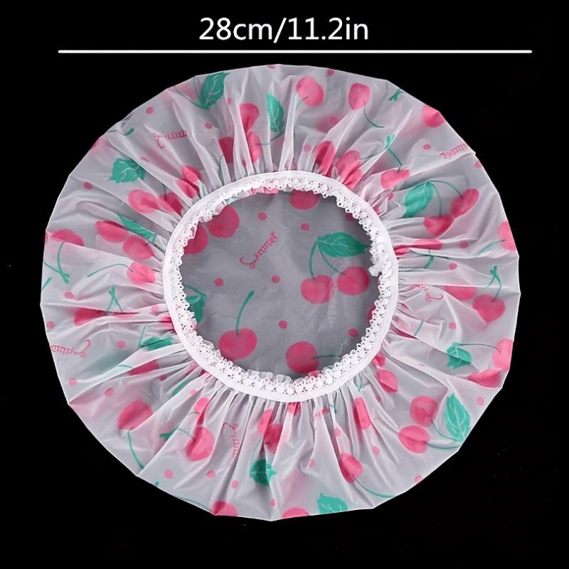 4 adjustable printed shower caps, high quality, reusable, with elastic bands, suitable for women's spa salons