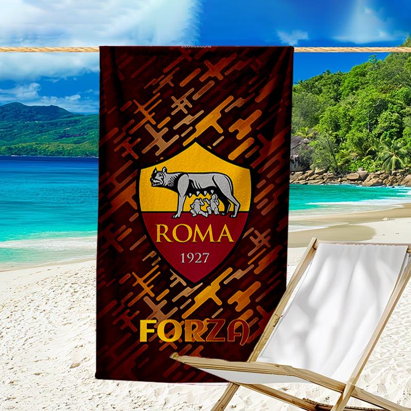 Beach Towel with Rome logo Pattern - soft,absorbent,machine washable Lightweight&Modern,swimming,Travel Essentials