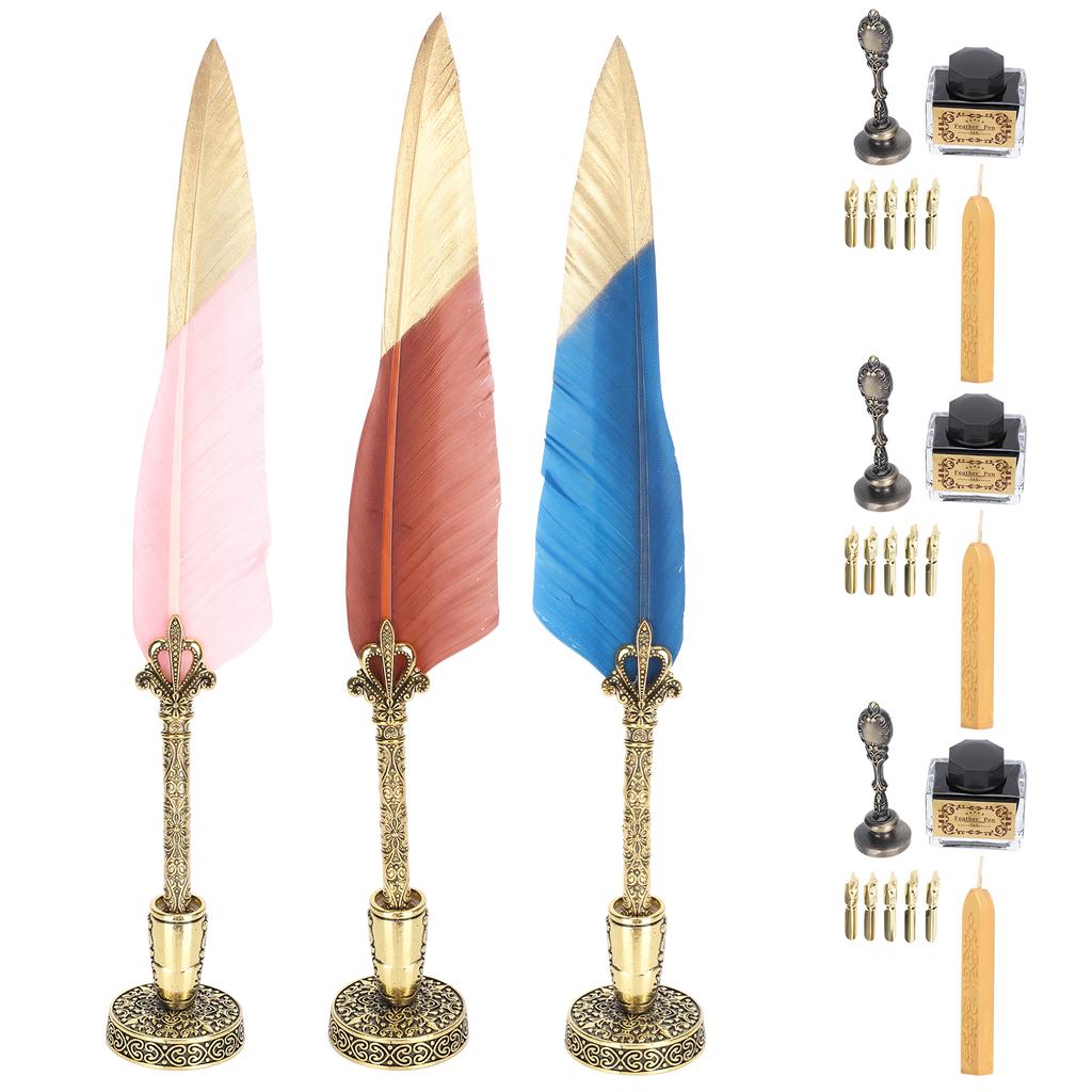 Quill Pen Set  Writing Drawing Dip Pen Students Teacher Antique Calligraphy Vintage Gift