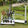 Upgraded 12 Slots Fishing Rod Rack Holder Aluminum Alloy Trekking Poles Bracket Display Stand Organizer Tackle Support Mount