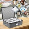 Oxford cloth Stackable Mug Storage Box with zipper for 12pcs Cups Organizer box for Kitchen Cabinets Space-Saving Cup Holder