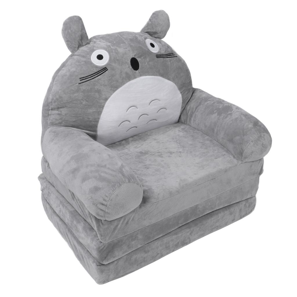 Foldable Kids Sofa Soft Breathable Cartoon Animal Toddler Couch Bed with Armrest for Living Room
