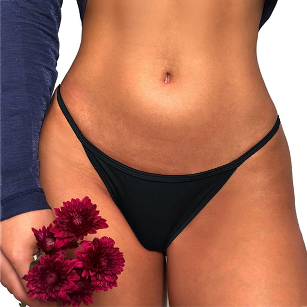 Ladies Sexy Thin Belt Half Hips Low Waist Fashion Stitching Lace  Panties