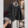 Women's 2025 Autumn/Winter Stylish Korean Patchwork Jacket with Round Neck