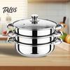 3 Tier Steamer Pot for Cooking Stainless Steel Set with Lid Food Stackable Kitchen Storage Optimization Space Saving Visual Handle Design Multipurpose