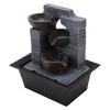 4 Tier Table Top Water Fountain Resin Crafts Desk Fountain Water Ornament with Colorful Lamp Beads