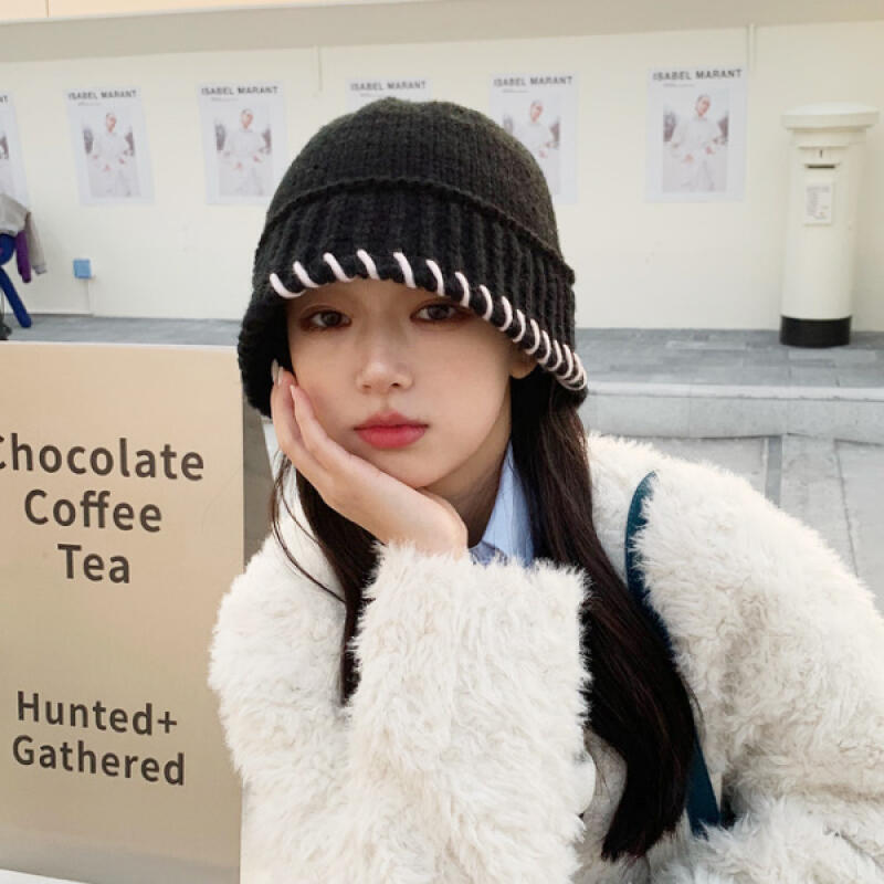 Gochia Stitch Knit Bucket Hat Fashion Bucket Hat beige