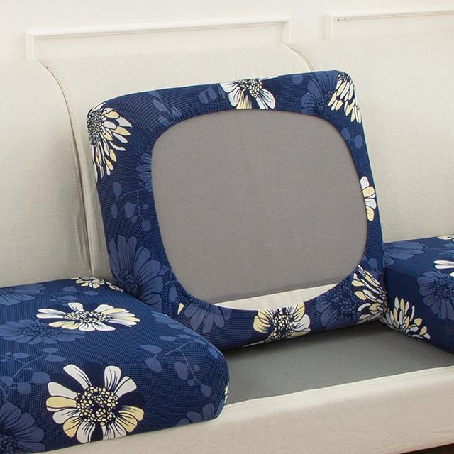Printed Elastic Sofa Seat Cushion Cover For Living Room Furniture Protector L-shaped Armchair Stretch Seat Cushion Slipcover