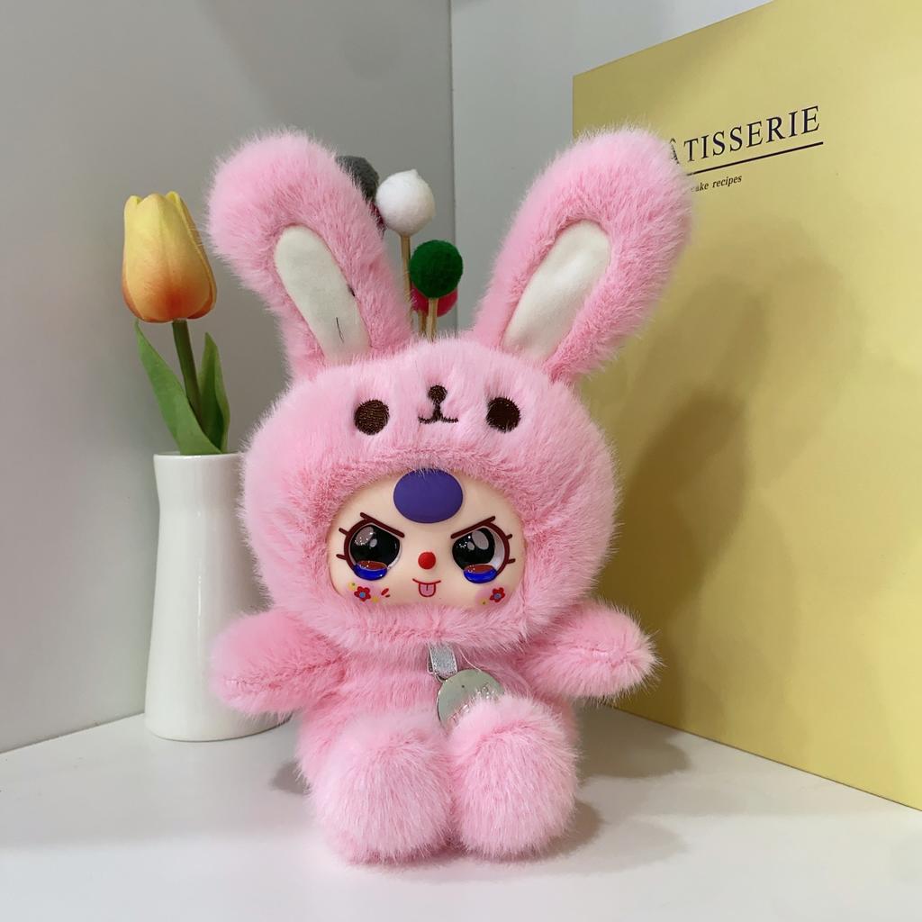 Sevimli, avuç içi hazinesi pelüş kolye masa ofis vinil yüzlü pelüş bebek