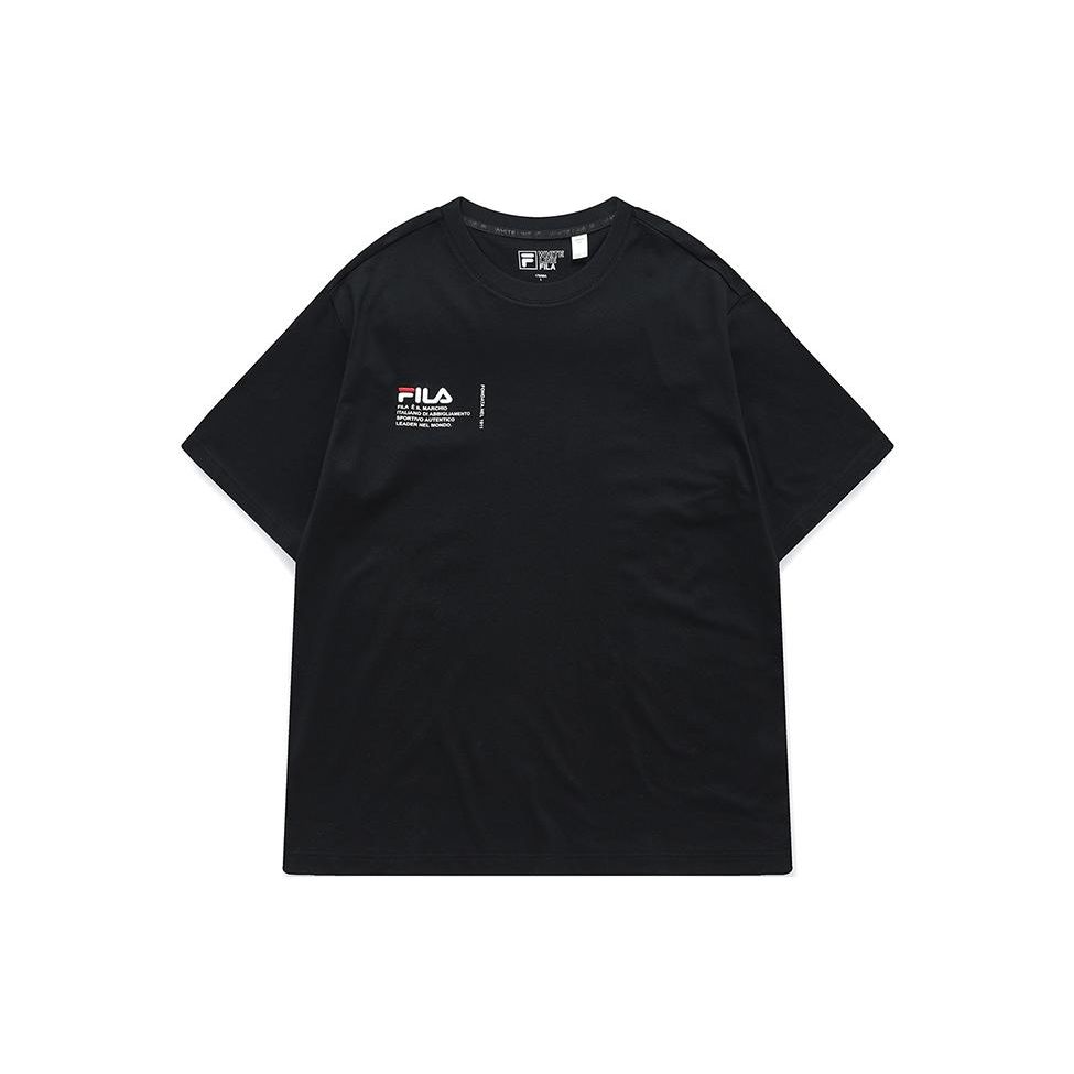

Футболка мужская из хлопка с коротким рукавом и круглым вырезом, с принтом в виде букв FILA, черная F51M229105FBK XXL