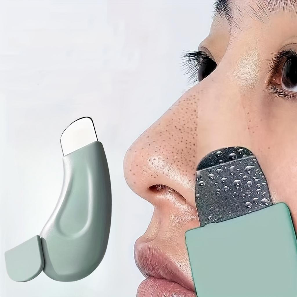 1pc Ergonomic Blackhead Removal Tool|Gentle Facial Pore Cleanser for Blackheads,Non-Electric Skincare Spatula with Textured Surface&Light Green Handle