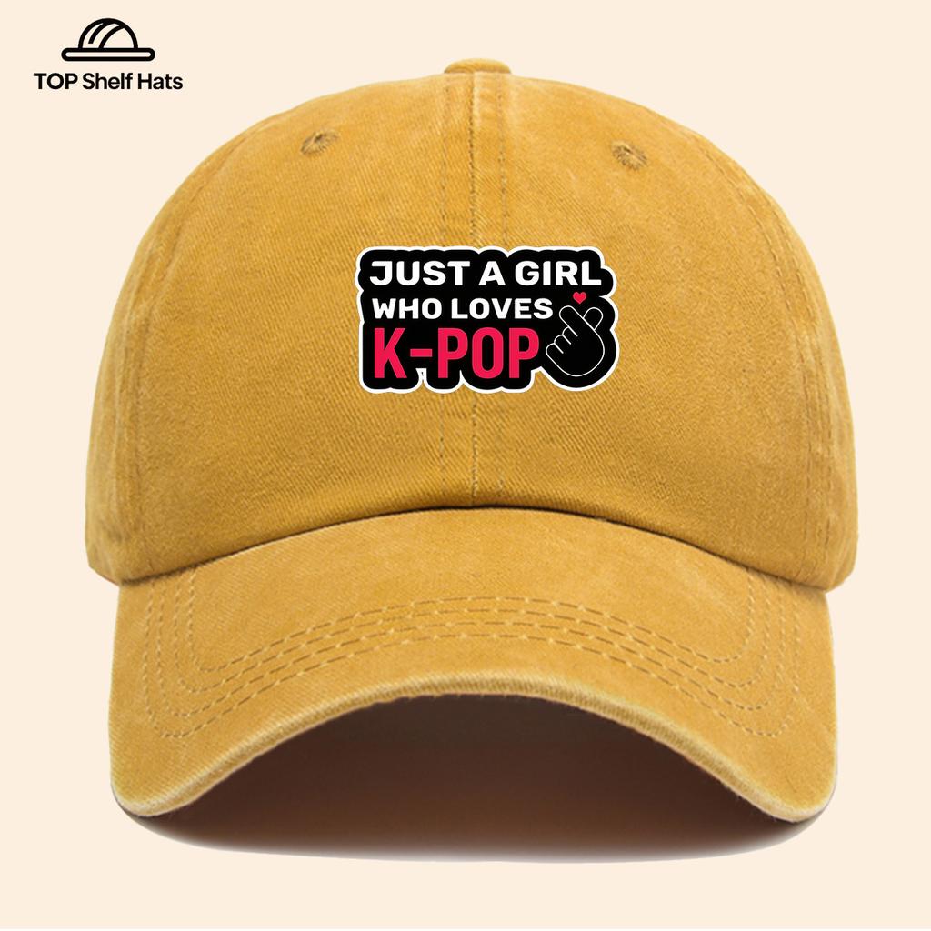Pc JUST A WHO LOVES KPOP Duckbill Baseball Cap Korean Wave Fan Hat with KPop Lettering Adjustable Buckle Closure Lightw