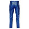 Men Nightclub Pants Bronzing Metalic Sequin Straight Leg Slim Fit Hip Hop Style Ankle Length Hippie Trousers