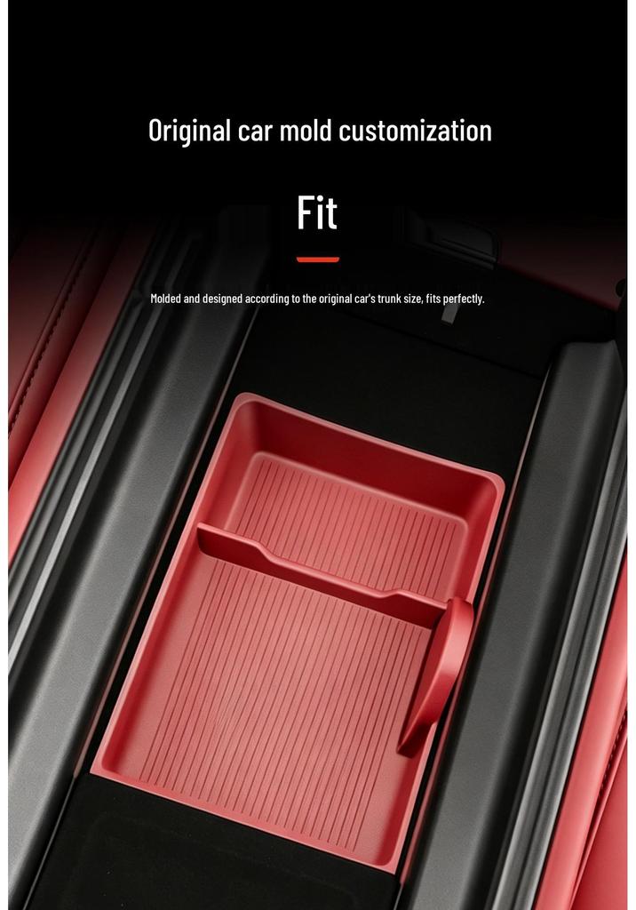 Xiaomi SU7 Armrest Center Console Silicone Storage Box for Car Interior.